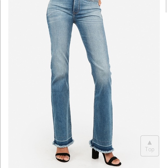 Women’s Express Frayed Blue Denim Pants 🌸 - Picture 3 of 14